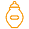 yellow icon of cremation urn