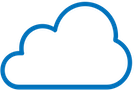 Cloud Icon Blue icon of a cloud