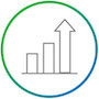 Upward Chart Icon Icon of an upward chart