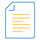 Press Releases - Insights Blue and orange icon of a piece of paper with writing on it