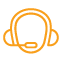 Icon of a head with a headset on