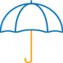 Icono de paraguas abierto