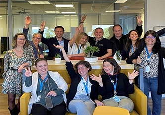 a group of people posing for a photo