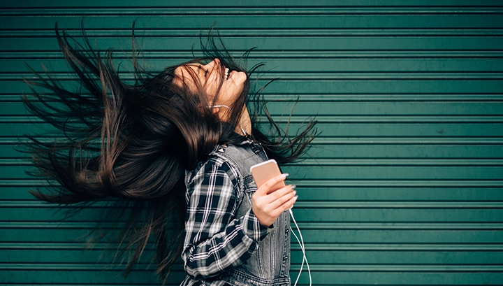 a person with long hair